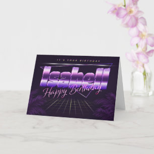 Isabell Name Vorname lila retro Karte Geburtstag