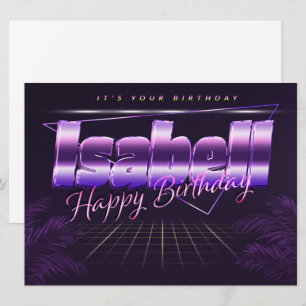 Isabell Name Vorname lila retro Karte Geburtstag