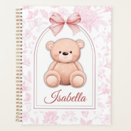 Isabella | Benutzerdefiniertes rosa Teddy-Bär-Kind Planer