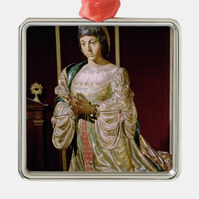 Isabella der Olivenölseife in Gebet, 1520-22 Ornament Aus Metall (Vorne)