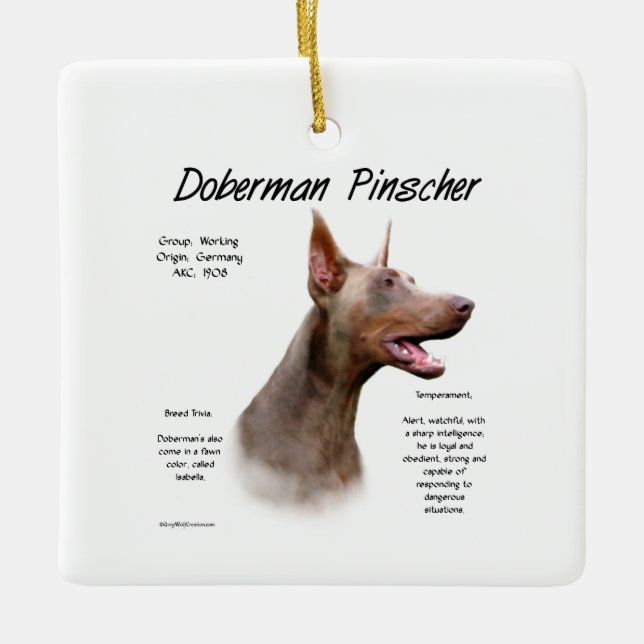 Isabella Doberman History Keramikornament (Vorderseite)