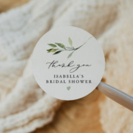 ISABELLA Elegant Boho Greenery Leaf Brautparty Runder Aufkleber