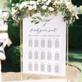 ISABELLA Elegant Boho Greenery Table Seating Chart Poster