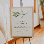 ISABELLA Elegantes Brautparty Grün Willkommen Poster<br><div class="desc">Dieses Brautparty-Willkommensschild besticht durch ein elegantes,  Aquarellblatt und ein modernes minimalistisches Design. Dieses Begrüßungspaket ist die perfekte Ergänzung zu Ihrem Gartengarten oder klassischen Brautparty-Event.</div>