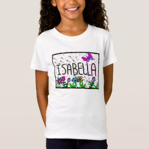 Isabella Girl's Name, Whimsical Art Baby Bodysui T-Shirt