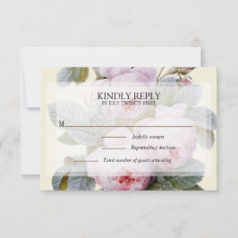 Isabella II, elegante Vintage französische Rose RSVP Karte