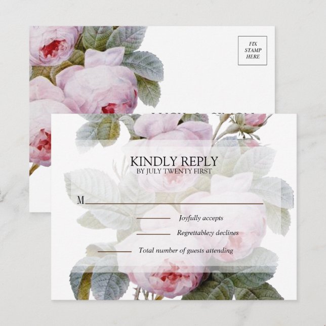 Isabella II, Französische Vintage Rose UAWG Postca Ankündigungspostkarte (Vorne/Hinten)