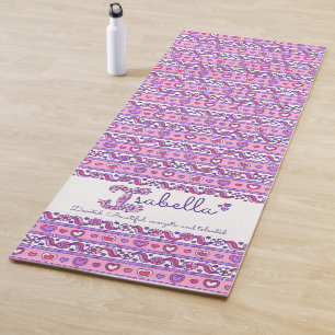 Isabella-Name bedeutet rosa lila Yogamatze Yogamatte