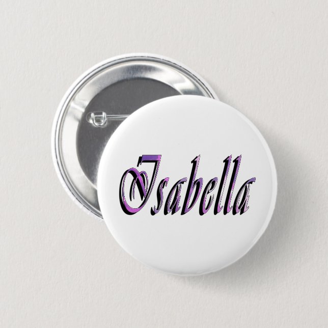Isabella Name in Lila und Rosa, Button (Vorne & Hinten)