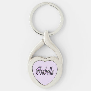 Isabella Name in Lila und Rosa, Schlüsselanhänger