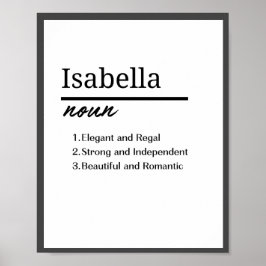 Isabella, Personalisierte Mädchenbezeichnung Defin Poster