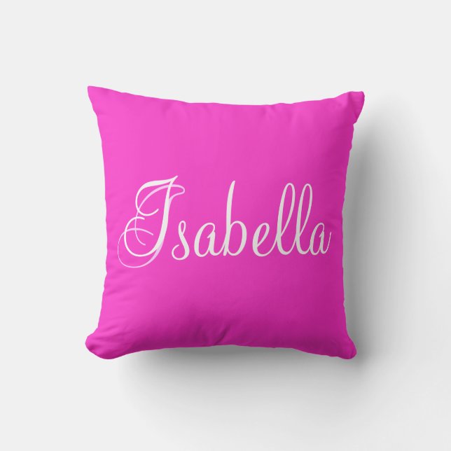 Isabella Pink Throw Personalisiert Kissen (Vorderseite)