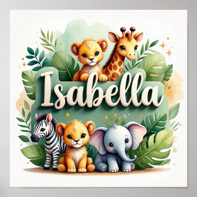 Isabella Safari Kinderzimmer Poster (Vorne)