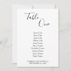 Isabella Simple Wedding Table Chart