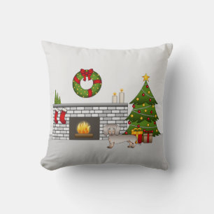 Isabella & Tan Smooth Coat Dackel - Weihnachten Kissen