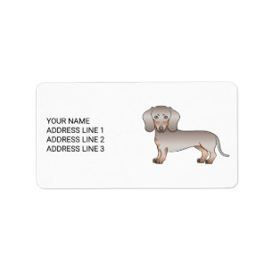 Isabella und Tan Kurzhaar Dachshund Hund und Text Adressaufkleber