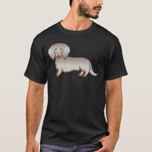 Isabella und Tan Langhaar-Dachshund-Cartoon-Hund T-Shirt