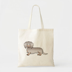 Isabella und Tan Langhaar-Dachshund-Cartoon-Hund Tragetasche