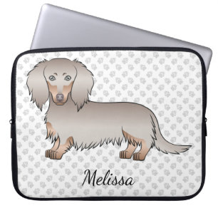 Isabella und Tan Langhaar Dachshund Hund & Text Laptopschutzhülle