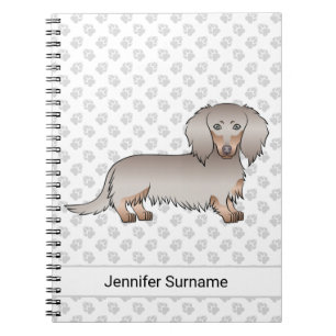 Isabella und Tan Langhaar Dachshund Hund & Text Notizblock