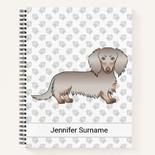Isabella und Tan Langhaar Dachshund Hund & Text Notizbuch