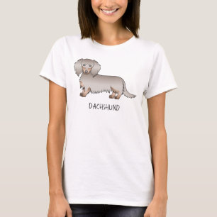 Isabella und Tan Langhaar Dachshund Hund & Text T-Shirt