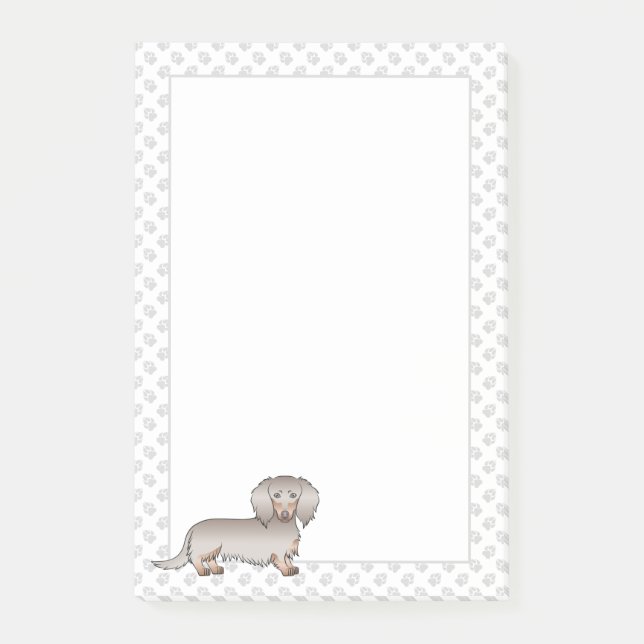Isabella und Tan Long Hair Dackel Hund & Paws Post-it Klebezettel (Vorderseite)