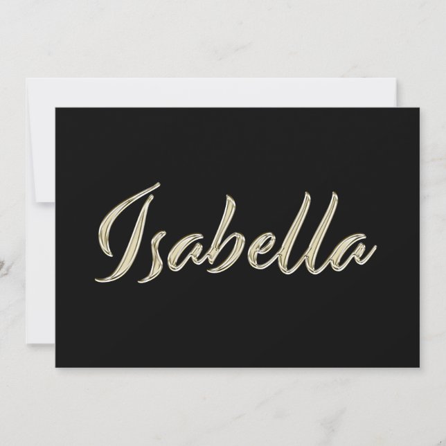 Isabella white gold Handwriting Karte (Vorderseite)