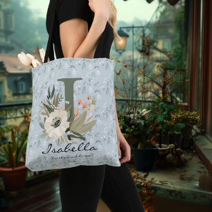 Isabellas zeitloses Blut - Boho-Floral-Monogramm Tragetaschen Mit Langen Trägern