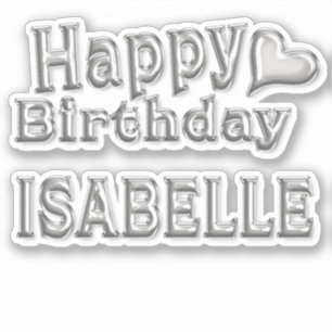 Isabelle Happy Birthday silver Aufkleber Sticker