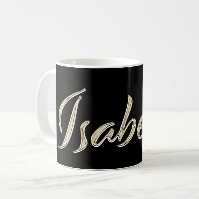 Isabelle white gold Handwriting Tasse Kaffeetasse (Vorderseite Links)