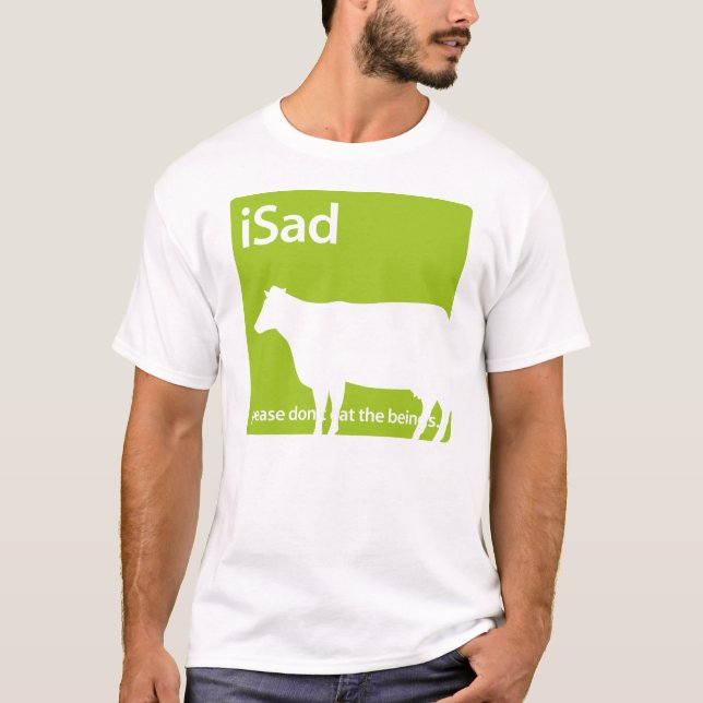 iSad Kuh-veganer oder vegetarischer T - Shirt (Vorderseite)