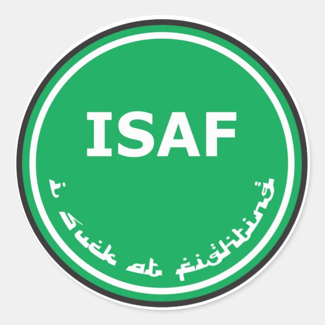 ISAF-Logo Runder Aufkleber (Vorderseite)