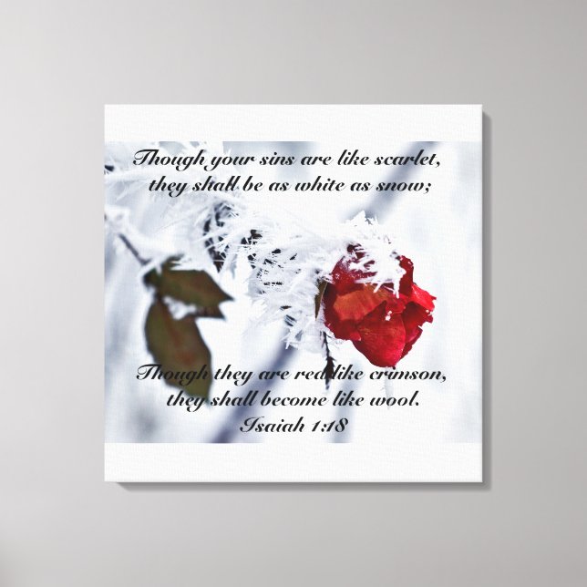 Isaiah 1:18 Bibelverse Wrapped Canvas Leinwanddruck (Vorderseite)