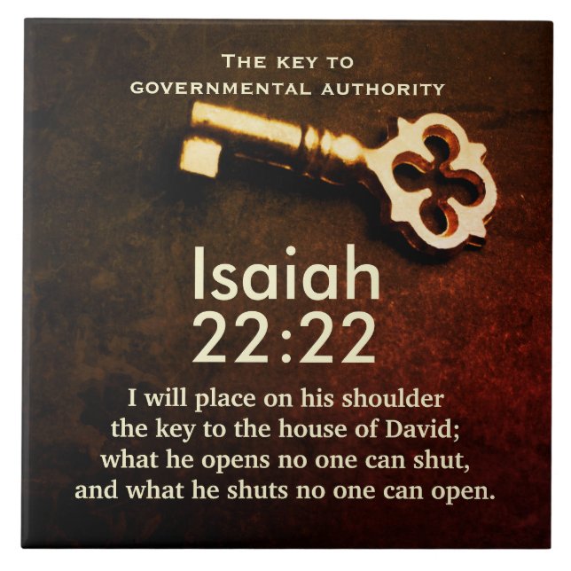 Isaiah 22:22 Schlüssel zum House of David Bible Ve Fliese (Vorderseite)