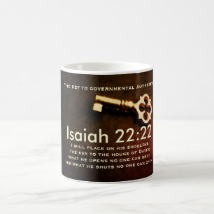 Isaiah 22:22 Schlüssel zum House of David Bible Ve Kaffeetasse