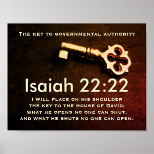 Isaiah 22:22 Schlüssel zum House of David Bible Ve Poster