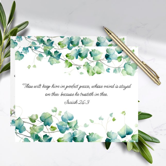 Isaiah 26:3 Englische birmanische Ivy White Note C Mitteilungskarte (Von Creator hochgeladen)