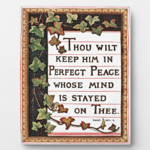 Isaiah 26:3 Viktorianisch Scripture Plaque Fotoplatte