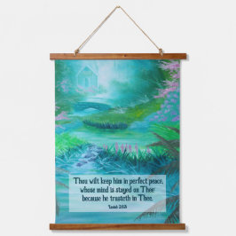 Isaiah 26:3 wandteppich mit holzrahmen