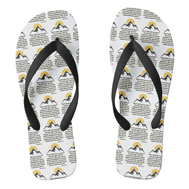 Isaiah 2:2 Bibelschrift Zitat All-over Unisex Flip Flops (Fußbett)