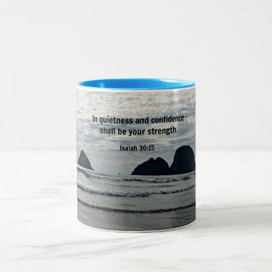 Isaiah 30:15 In Stille und Zuversicht soll Zweifarbige Tasse