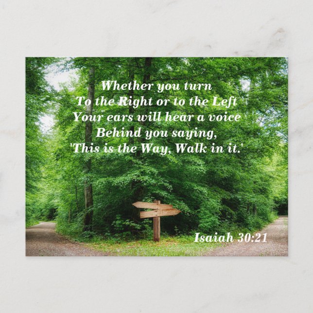 Isaiah 30:21 Dies ist das "Way Bible Verse" Postkarte (Vorderseite)