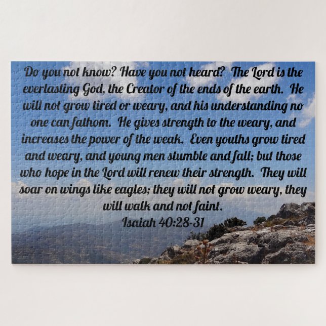 Isaiah 40:28-31 Comforting Bible Verse Puzzle (Horizontal)