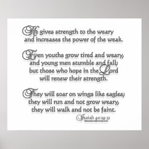 Isaiah 40:29-31 poster