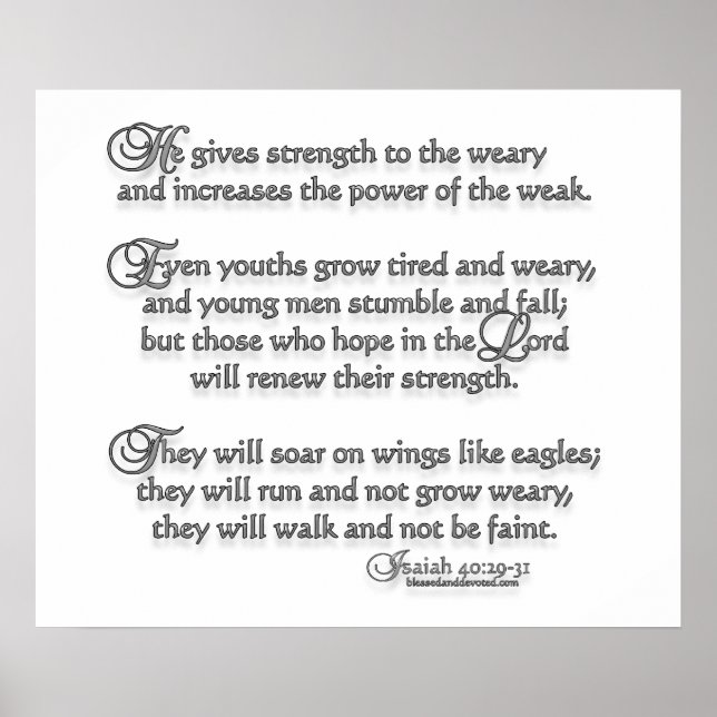 Isaiah 40:29-31 poster (Vorne)