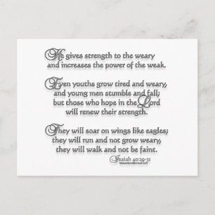 Isaiah 40:29-31 postkarte