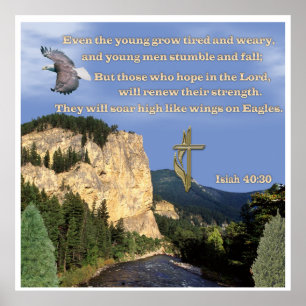 Isaiah 40:30-31 poster
