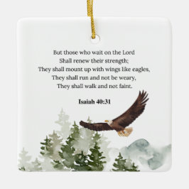 Isaiah 40:31 Berg mit Flügeln wie Adler Keramikornament