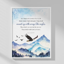 Isaiah 40:31 Berg mit Flügeln wie Adler Poster